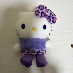 ハローキティ ぬいぐるみ マスコット パープル ヒョウ柄