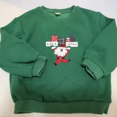 【sasa様専用】サンタクロース刺繍 緑トレーナー 100