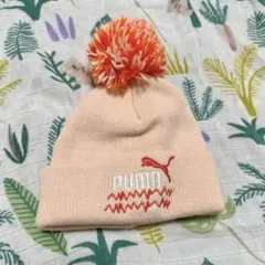 PUMA ポンポン付きニット帽子 ピンク 新品
