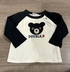 ミキハウス　DOUBLE.B クマ顔 長袖Tシャツ 70-80センチ　ダブルビー