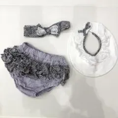 【mocmof モクモフ】3点セット（ブルマ・スタイ・ヘアバンド）出産祝い