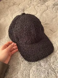 フリース 黒 無地　キャップ