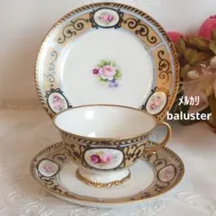 オールドノリタケ　アンティーク　カップ＆ソーサー　ケーキプレート　トリオ