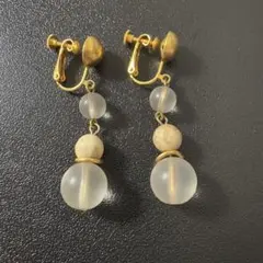 クリスタルビーズ ゴールド イヤリング