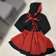 フード付き黒赤コスプレ衣装
