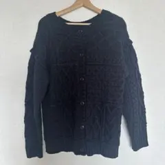 FREAK'S STORE／ネイビー／ケーブルニットカーディガン