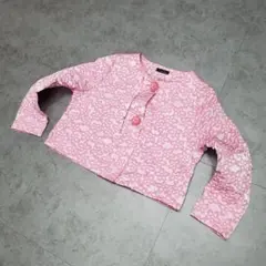 総柄ジャケット 柄ジャケット レトロジャケット 3Dジャケット ピンク S