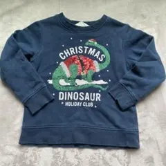 色落ち無し・毛羽たちあり・シミ無し　H&M クリスマス恐竜トレーナー 98cm