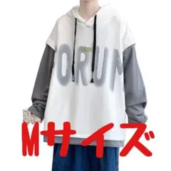 メンズ パーカー 長袖 フード付き おしゃれ 無地 シンプル ホワイト