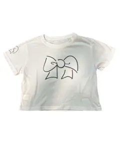 リボンプリント クロップドTシャツ ホワイト♡イチナナキログラム*17kg