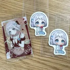 学マス　葛城リーリヤ　ウエハース カード&ステッカー2枚セット