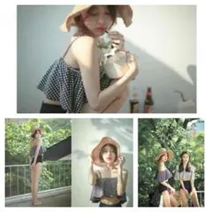 【サマーSALE】ハイウエスト♡オフショルダービキニ