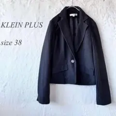 KLEIN PLUS ジャケット サイズ38 黒 羽織 コットン 通勤 906