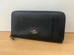 COACH 長財布 ブラック ラウンドファスナー