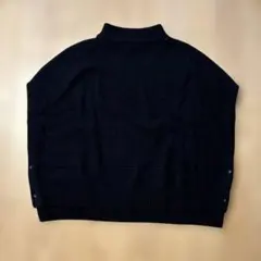 SIWALY fluid ブラックノースリーブニット