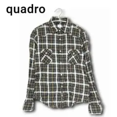 【quadroクオドロ】長袖チェックシャツ 茶ブラウン ハンバーグ師匠 2515のサムネイル