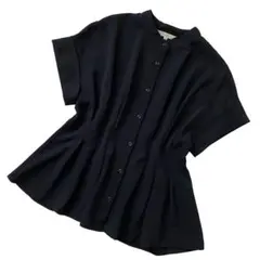 美品 PLST プラステ トリアセウエストタック　ブラウス M 黒のサムネイル