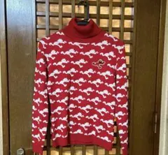 ゴルフウェアVIVA HEART セサミストリートニット　エルモジャカード　L