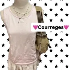 courreges クレージュ ノースリーブ タンクトップ 刺繍 ピンク y2kのサムネイル