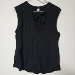 【美品】オールドネイビー リボンタイ ノースリーブ シャツ ブラック 黒 Mのサムネイル