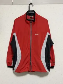NIKE ナイロンジャケット 赤 白 黒 刺繍ロゴ M