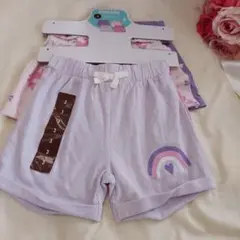 (新品未使用)Pekkle　キッズ ショートパンツ ４枚組　95センチ　ガールズ