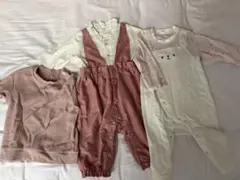 西松屋　ピンク系ロンパース・カバーオール等