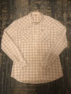 最終値下げ　DIESEL ベージュ チェック柄 長袖シャツ XL