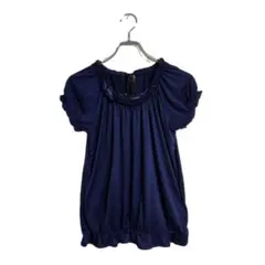 Rew de Rew カットソー Ｍ相当 ネイビー フリル袖 ドレス 上品 春夏のサムネイル