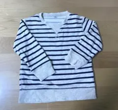 無印　トレーナー　長袖　ボーダー　90