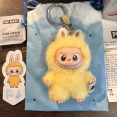 正規品 ラブブ LABUBU イニシャル【P】pin for love 黄色