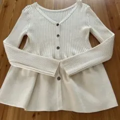 BASEMENT Online ハルカさんデザインぺプラムリブニット ホワイト