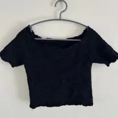 GU ブラック オフショルダー トップス レディース XL