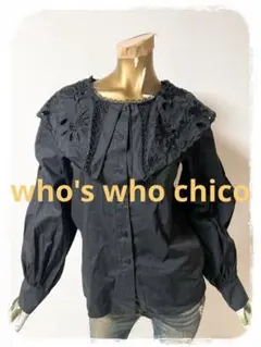 ☘️T21346☘️who's who chico レース ビッグカラー襟 ブラウスのサムネイル