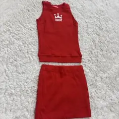 RONI ノースリーブTシャツ スカート セットアップ 赤のサムネイル