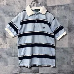 Lyle & Scott ポロシャツ M 青 ストライプ - メルカリ