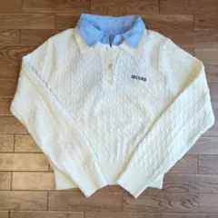 美品！イング　つけ襟　ケーブルニット 長袖 トップス