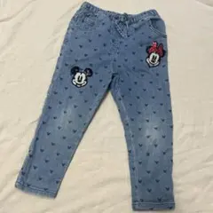 ミッキー ミニー 刺繍 デニムパンツ 100cm