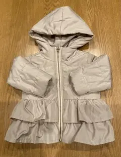 ベビー キッズ ベージュ ジャケット アウター フリル フード付き 80cm