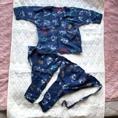 8/9迄発送休み／浅草あだちや 祭り 子供用 股引き 鯉口シャツ1号 狸たぬき柄