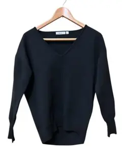 niko and... ニコアンド Vネック ニット ブラック L