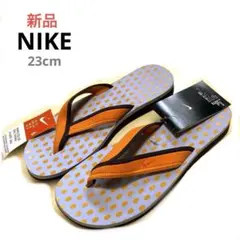 新品タグ付NIKEナイキビーサンビーチサンダル23cm薄紫パープルオレンジドットのサムネイル