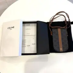 CELINE モバイルポーチ フォンホルダー トリオンフキャンバス タンのサムネイル