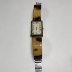 UNITED ARROWS 長方形時計 ブラウンレザー - メルカリ