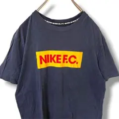 NIKE F.C. ボックスロゴ 半袖 Tシャツ ネイビー サイズL