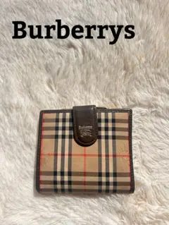 なかなか綺麗な逸品です☺︎BURBERRY /バーバリーノバチェック折財布 BURBERRY バーバリー ノバチェック 二つ折り財布 Wホック レザー