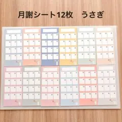 月謝シート 封筒貯金　家計管理　袋分けsaving バインダー貯金　うさぎ007のサムネイル