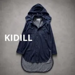 2134◆KIDILL キディル 長袖ロングデニムシャツ フード脱着可能 44のサムネイル