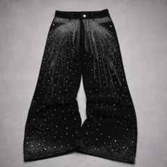 パンツ opium - wax coating wide buggy denim y2k lilful ジーンズ ウォッシュ加工オピウムコアワイドデニムパンツ