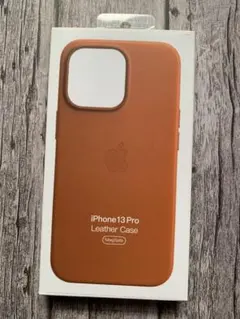 iPhone 13 Pro レザーケース　ゴールデンブラウン 純正 未使用のサムネイル